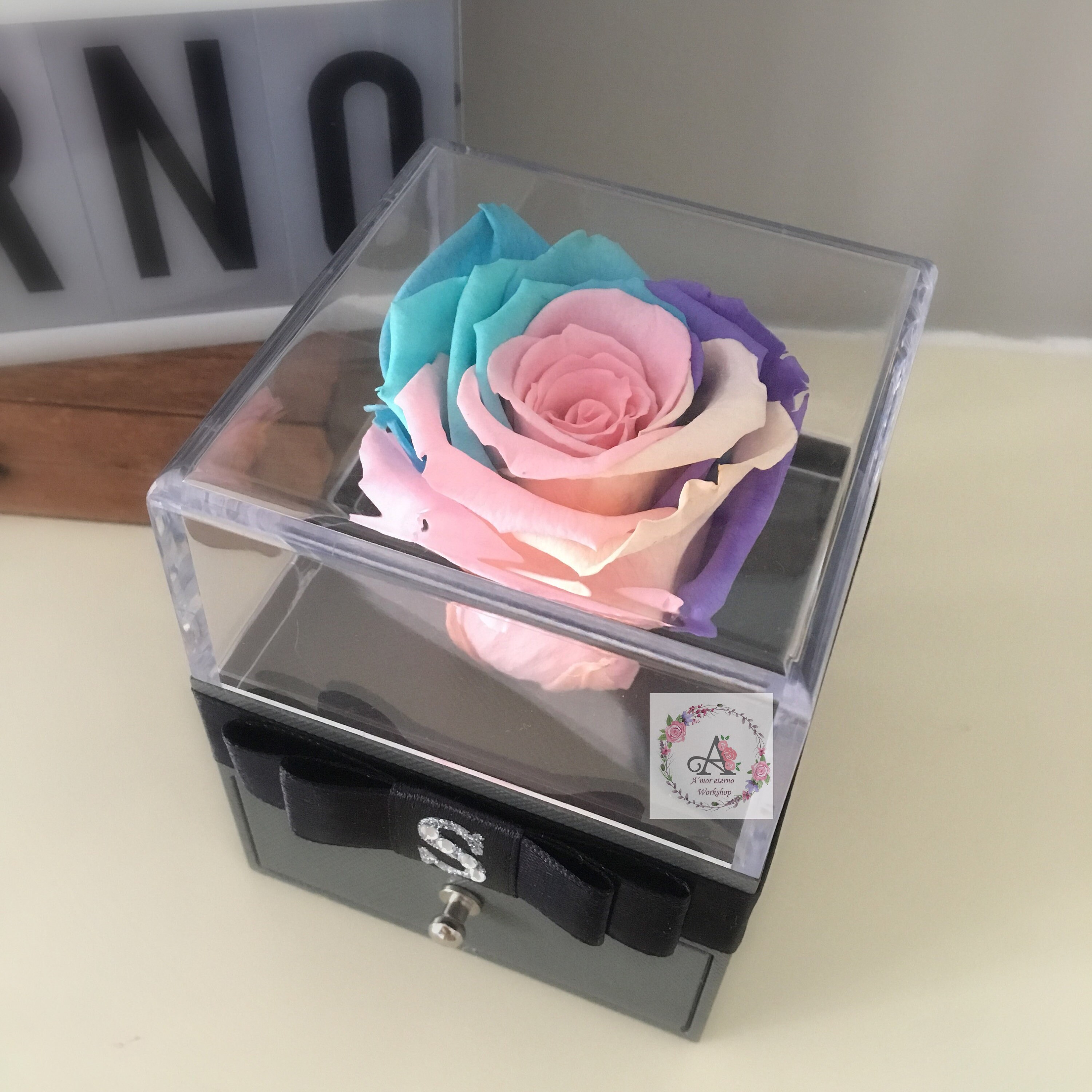 Personalised Flower Ring box Preserved Rose in Box Jewellery | Etsy