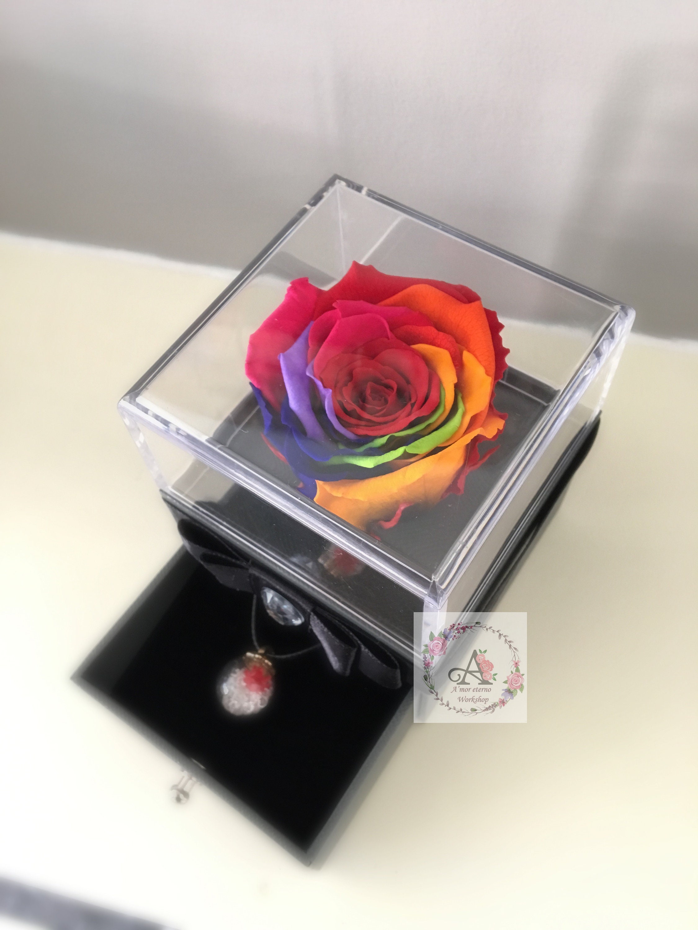 Personalised Flower Ring box Preserved Rose in Box Jewellery Etsy