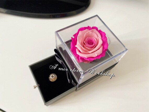 Forever Rose Personalised Acrylic Jewelry Box Preserved Rose Etsy