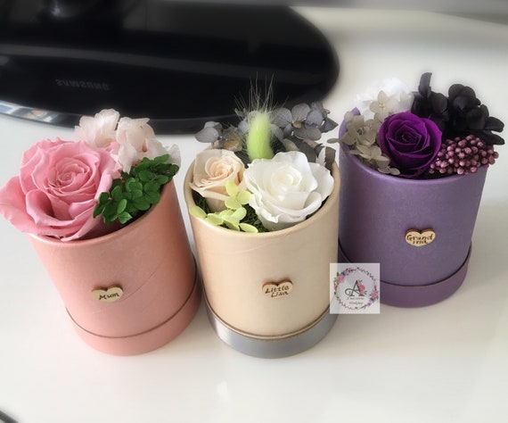 Flower Gift For Mum Nan Preserved Rose Box Mothers Day Gift Etsy