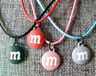 M Charm Necklace Boys Girls Unisex 