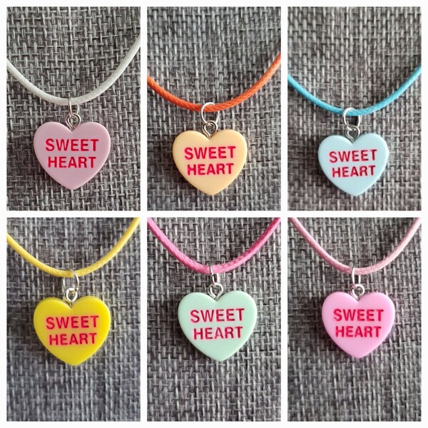 Candy Heart Necklace Etsy