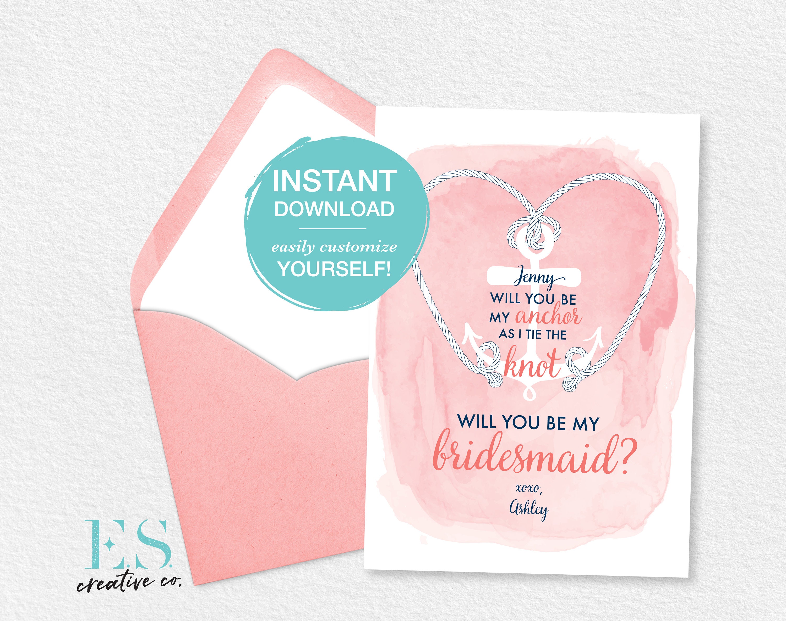 INSTANT DOWNLOAD Bridesmaid Proposal Printable Personalized - Etsy
