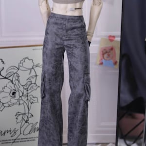 BJD-bootcut imitatieleren broek in MSD sd13 sd17 idealian75 soom-maat