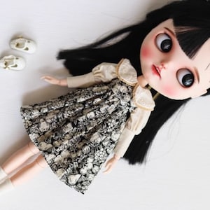Floral dress set in Obitsu24 / Blythe / YOSD size