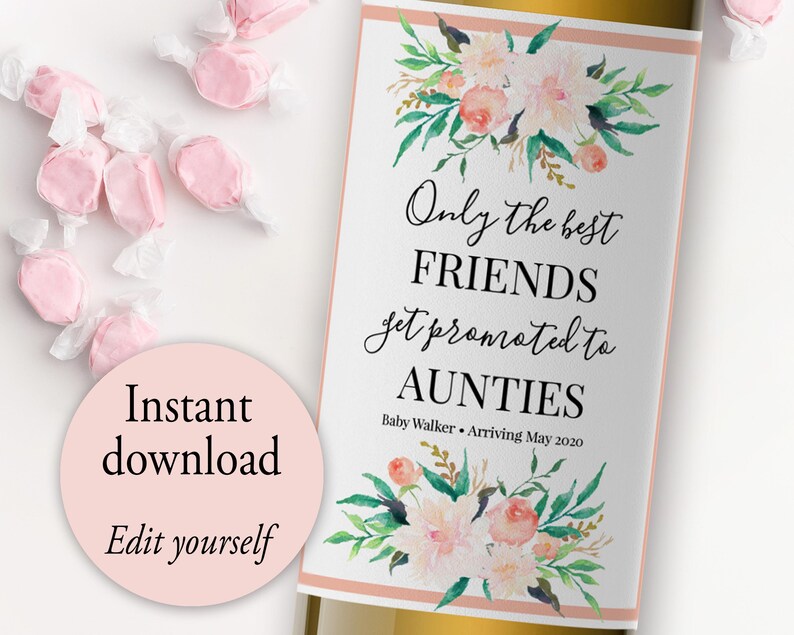 Download Pregnancy Announcement Wine Label Editable Template Only The | Etsy