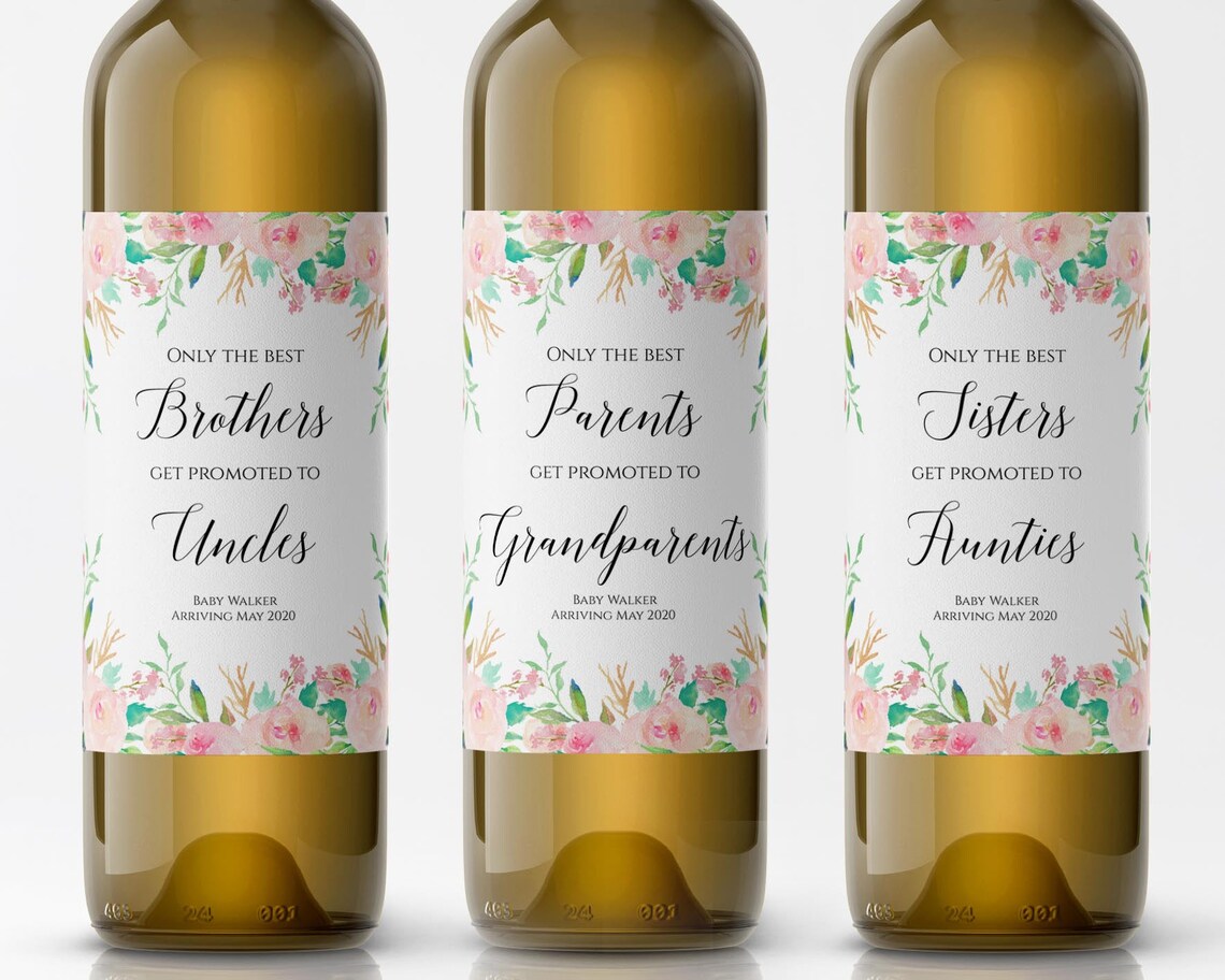 Pregnancy Announcement Wine Label, Editable Template, Only the Best ...