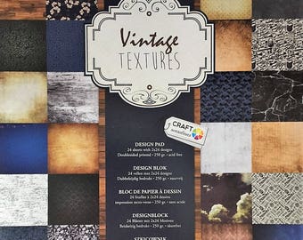 Paper scrapbooking Vintage Textures 30 X 30 24 patterns X 2 block