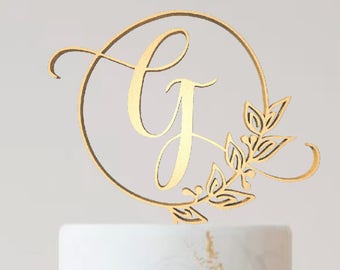 Monogram Cake Topper Etsy