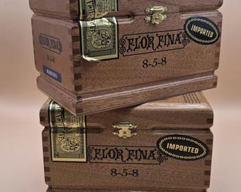 2 Arturo Fuente Flor Fina 8-5-8 shiny finish Empty Wooden Cigar Boxes