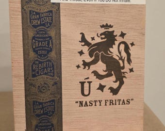 Liga Privada Nasty Fritas Empty Cigar Box with Metal Hinges