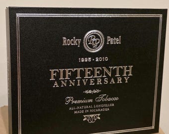 Rocky Patel 1995-2010 Fifteenth Anniversary Empty Wooden Cigar Box