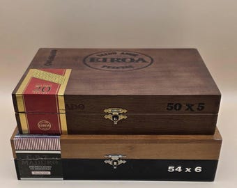 2 Empty Wooden Cigar Boxes EIROA COLORADO & EIROA cbt Maduro