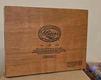 Padron Diplomatico Empty Wooden Cigar Box with metal hinges and clasp