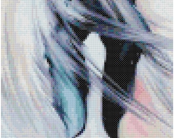 Horse Head Cross Stitch Pattern in Pdf DMC - Etsy