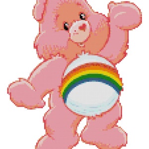 Patrón de punto de cruz contado &quot;Cheer Bear&quot; (Descarga en PDF)