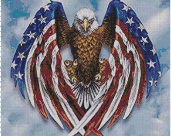 American Eagle Counted Cross Stitch Pattern PDF Download