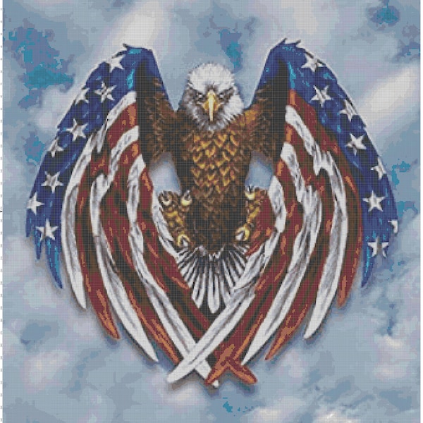 American Eagle Counted Cross Stitch Pattern PDF Download