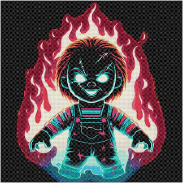 Chucky from Child's Play Counted Cross Stitch Pattern