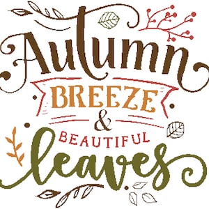 Autumn Leaves Counted Cross Stitch Pattern