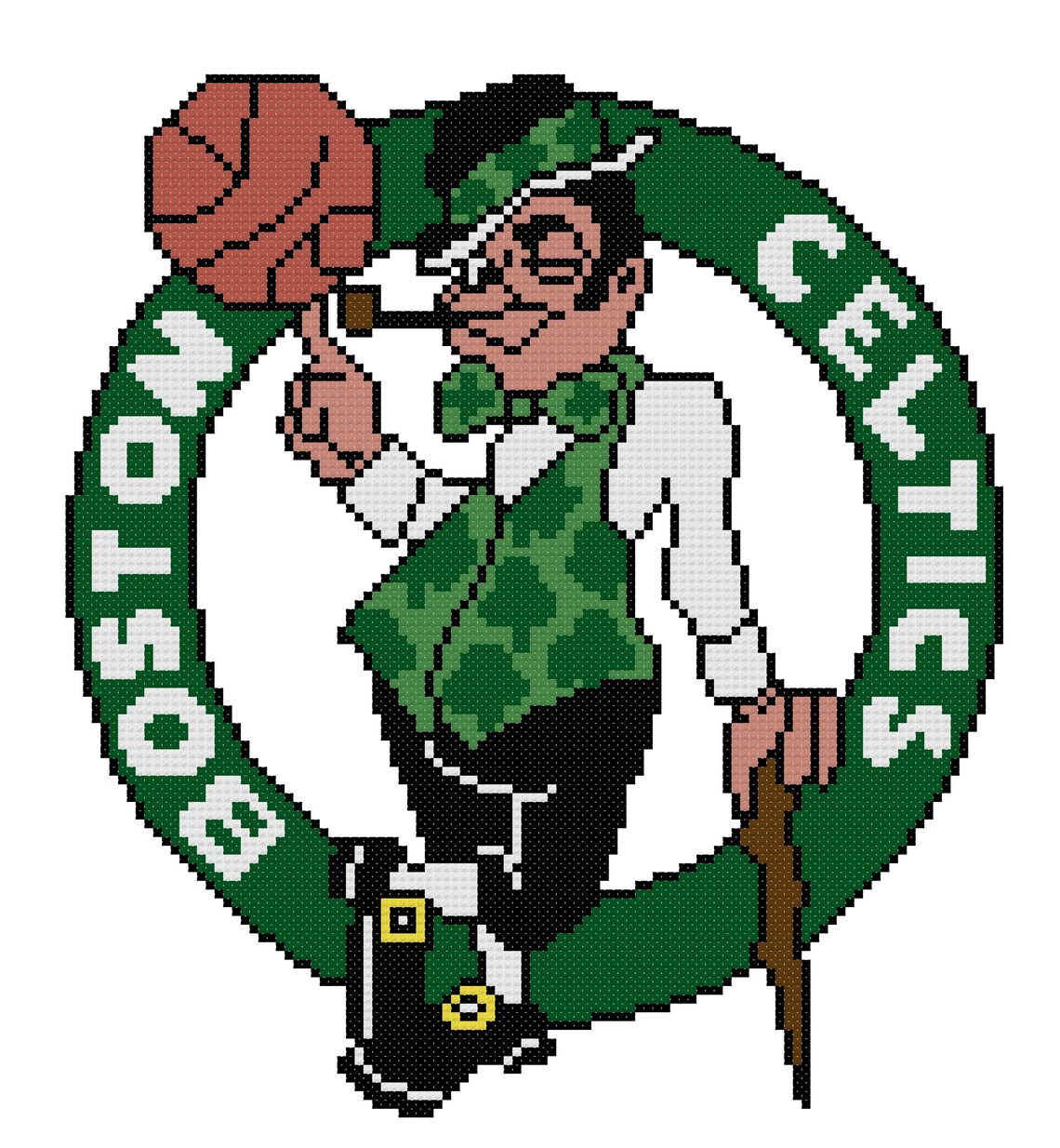 Boston Celtics Logo Counted Cross Stitch Pattern PDF Download Etsy
