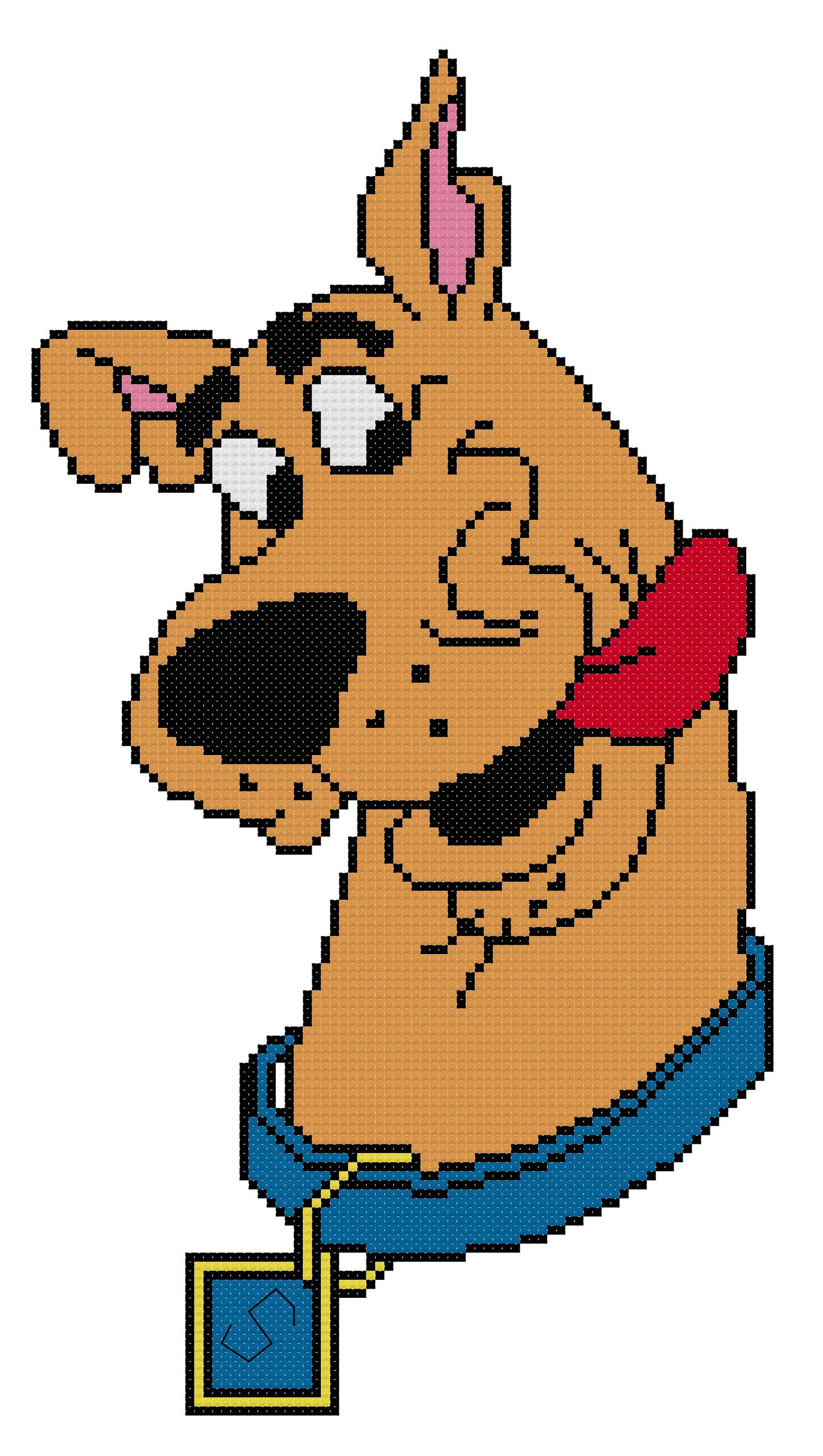 Scooby Doo Head Counted Cross Stitch Pattern PDF Download Etsy