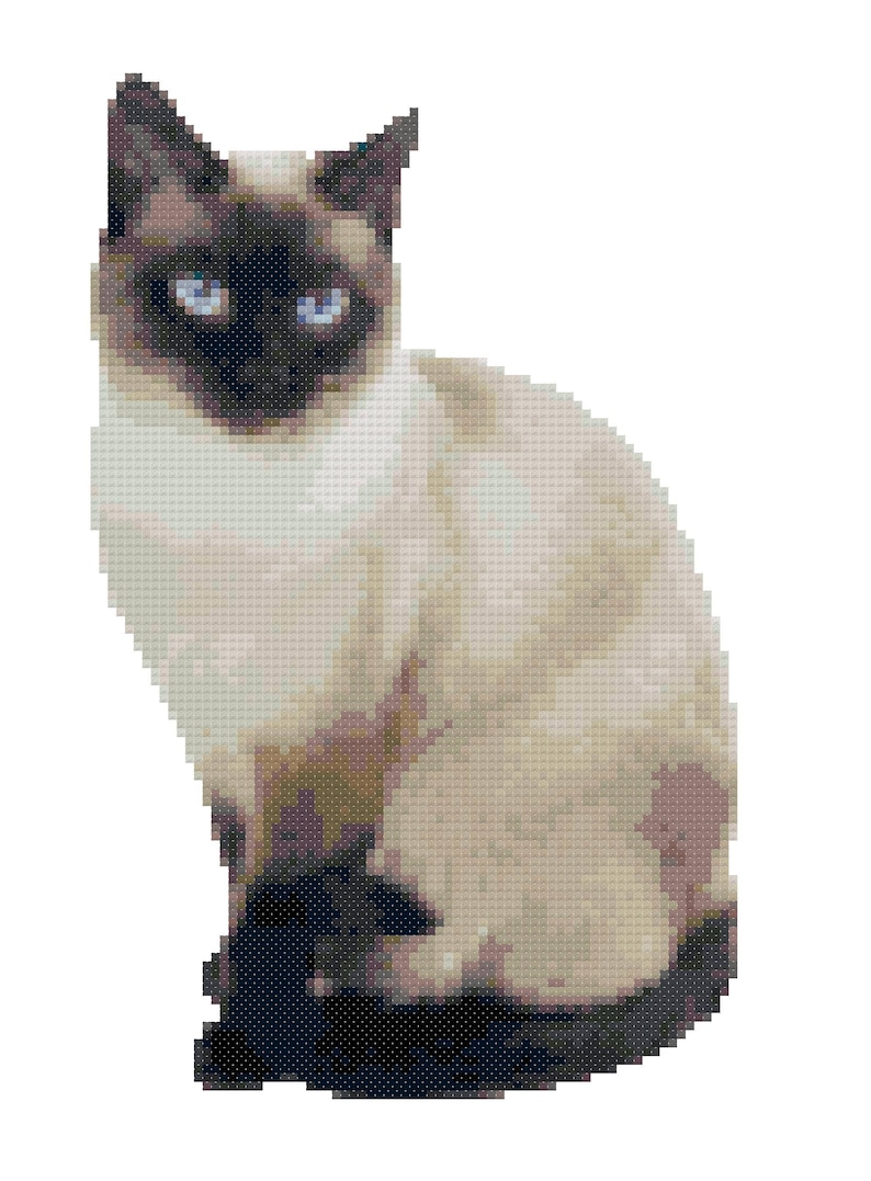 Siamese Cat Counted Cross Stitch Pattern PDF File | Etsy