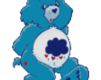 Grumpy Bear Counted Cross Stitch Pattern PDF Download