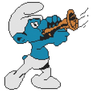 Harmony Smurf Counted Cross Stitch Pattern PDF Download