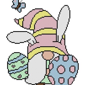 Easter Gnome Cross Stitch Pattern: Color Chart (Digital Download)
