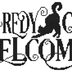 Scaredy Cats Welcome Counted Cross Stitch Pattern PDF Download