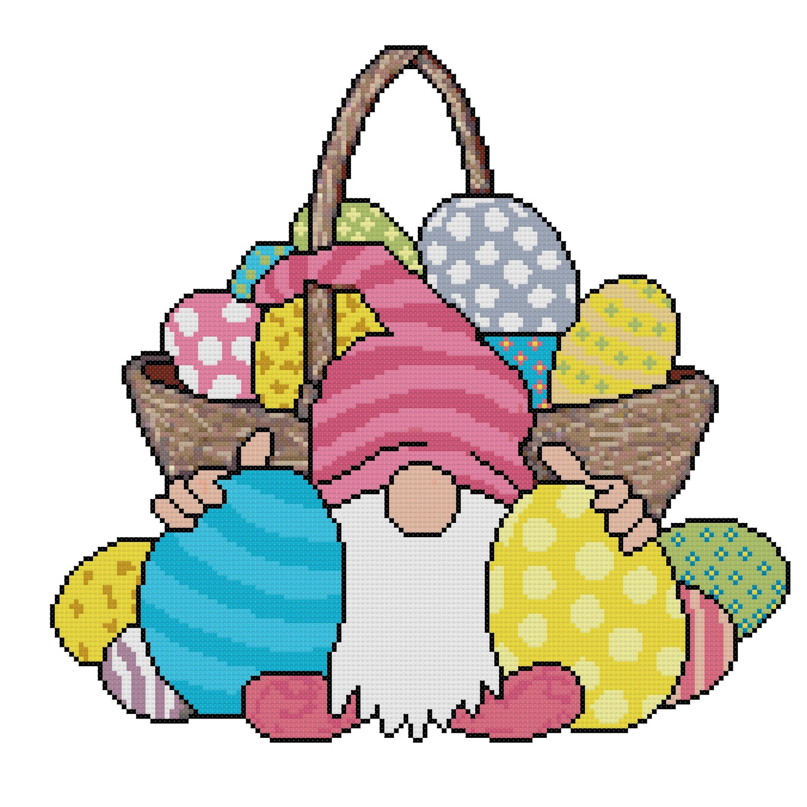 A Gnome Easter Counted Cross Stitch Pattern PDF File Download Etsy