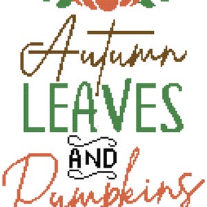 Autumn Leaves Please Counted Cross Stitch Pattern
