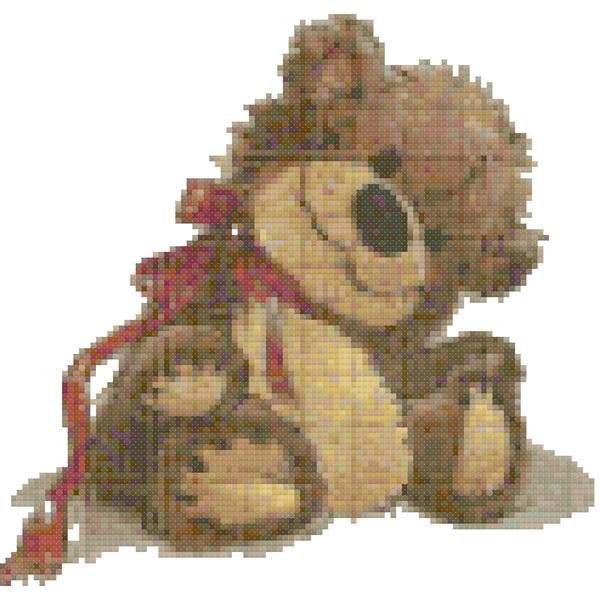 A Teddy Bear Counted Cross Stitch Pattern PDF Download