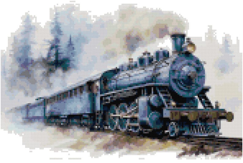 Steam Engine 1 Counted Cross Stitch Pattern PDF Download - Etsy