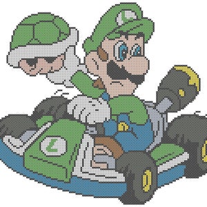 マリオカートのルギのクロスステッチパターン PDF ダウンロード
