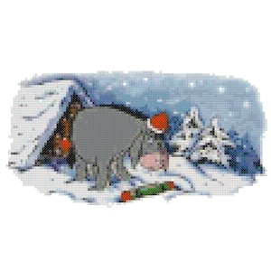 Christmas Eeyore Counted Cross Stitch Pattern PDF Download