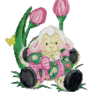 An Easter Lamb Counted Cross Stitch Pattern PDF Download