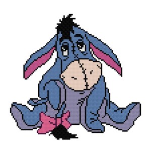 Eeyore With Bird Counted Cross Stitch Pattern PDF Download