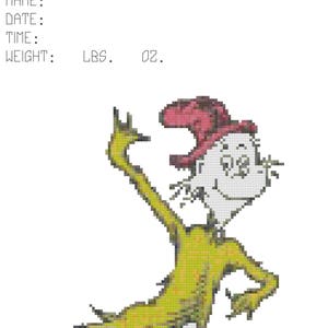Dr. Seuss Geburtsanzeige Kreuzstich Zählmuster PDF Download