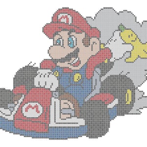 マリオカートのマリオのクロスステッチパターン PDF ダウンロード