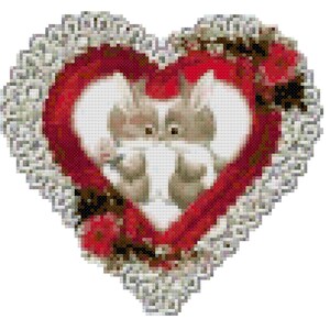 A Bunny Valentine Counted Cross Stitch Pattern PDF Download