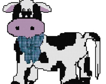 A Little Cow Counted Cross Stitch Pattern PDF Download