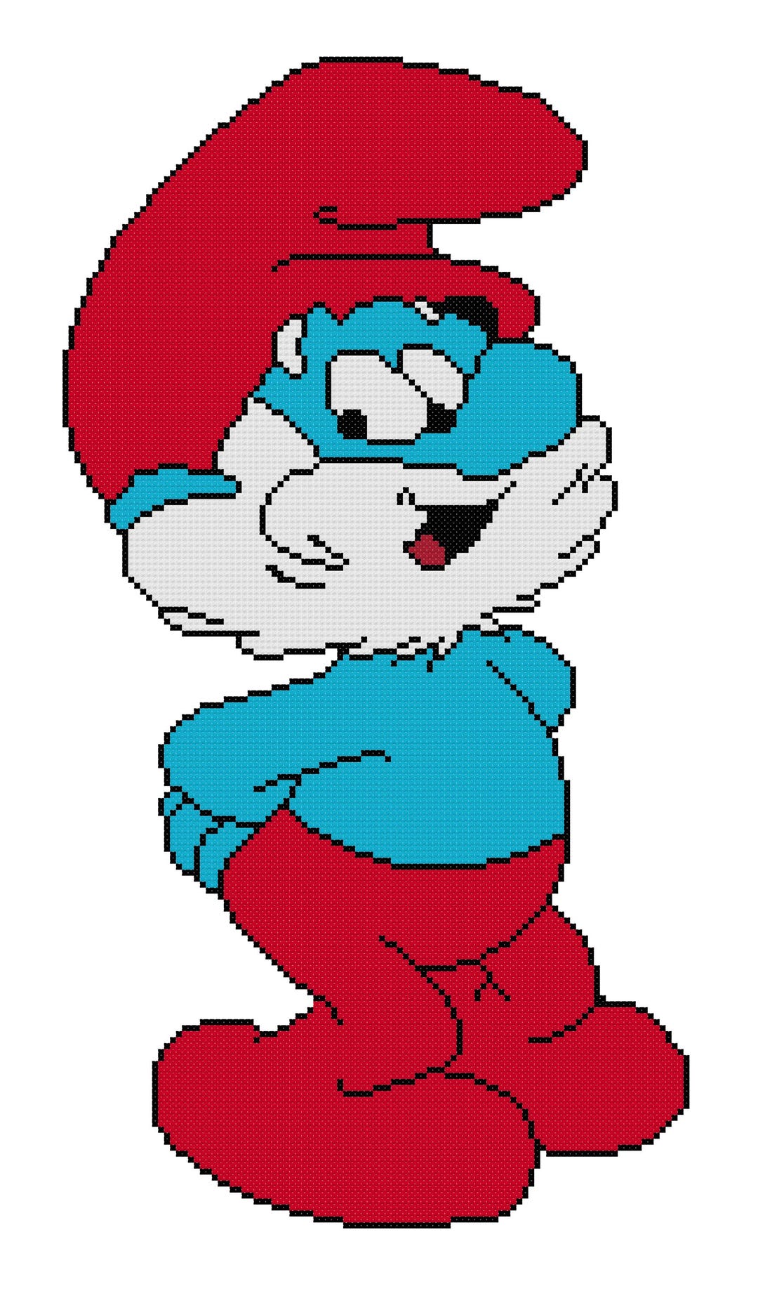 Smurfs Math Patterns Poppa Smurf Counted Cross Stitch Pattern - Etsy