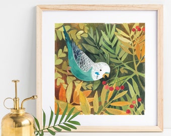 Blue Budgie - Art print from the picture book Barnaby
