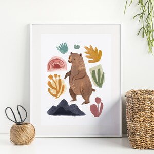 Bear Art Print - Nursery decor, Kids Room Art, Nursery Prints, Animal Nursery Decor, Lion Nursery Wall Art