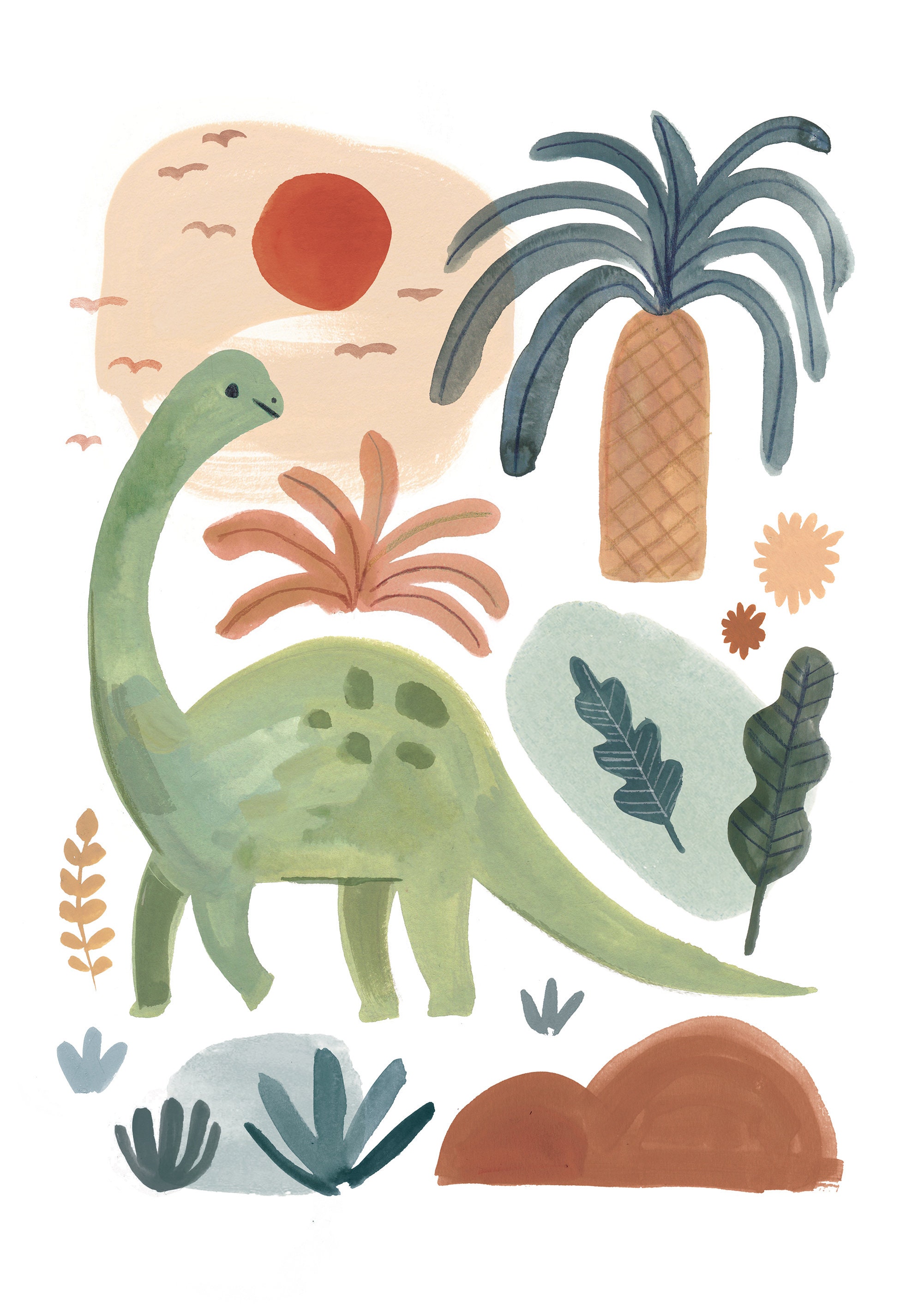 Set of 3 Dinosaur Prints, Dinosaur Themed Nursery & Kids Room, Dino ...