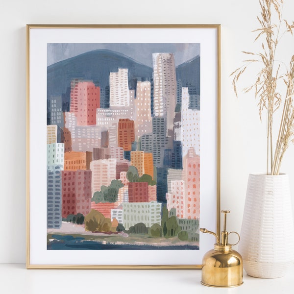 Vancouver Art Print, Canada Wall Art, Vancouver Poster, Cityscape Art