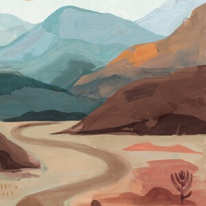 Desert Landscape Art Print Sunset Art Print, Nursery Wall Art, Sunset Painting image 6