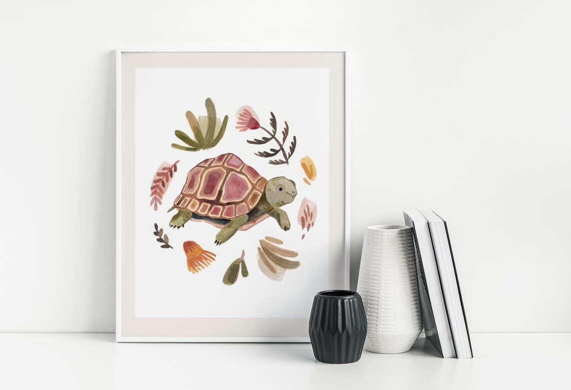 Tortoise Art Print Desert Animal Wall Decor Turtle Print - Etsy Canada